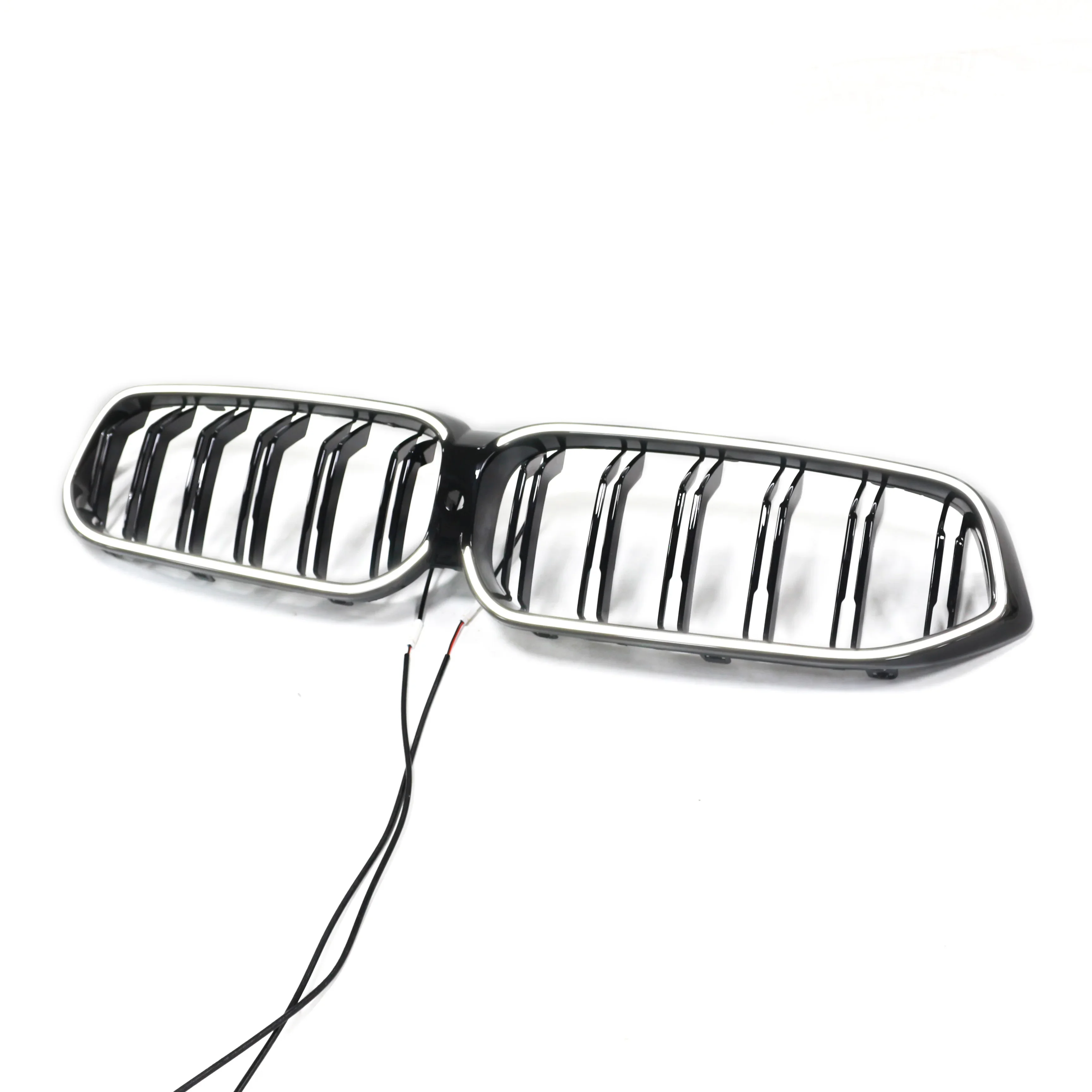 

Popular Hot sell Front Car Grills LED ABS Double Slats Gloss Black Front Bumper Grille Kidney Center Grill for Bmw 6 Series G32