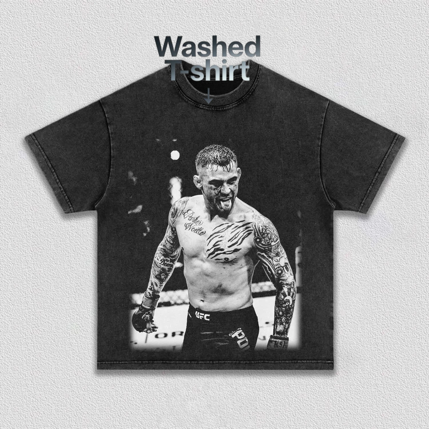 2026 verão ufc marca dustin poirier gráfico lavado impressão feminina camiseta unisex vintage manga curta oversized boxe casual y2k