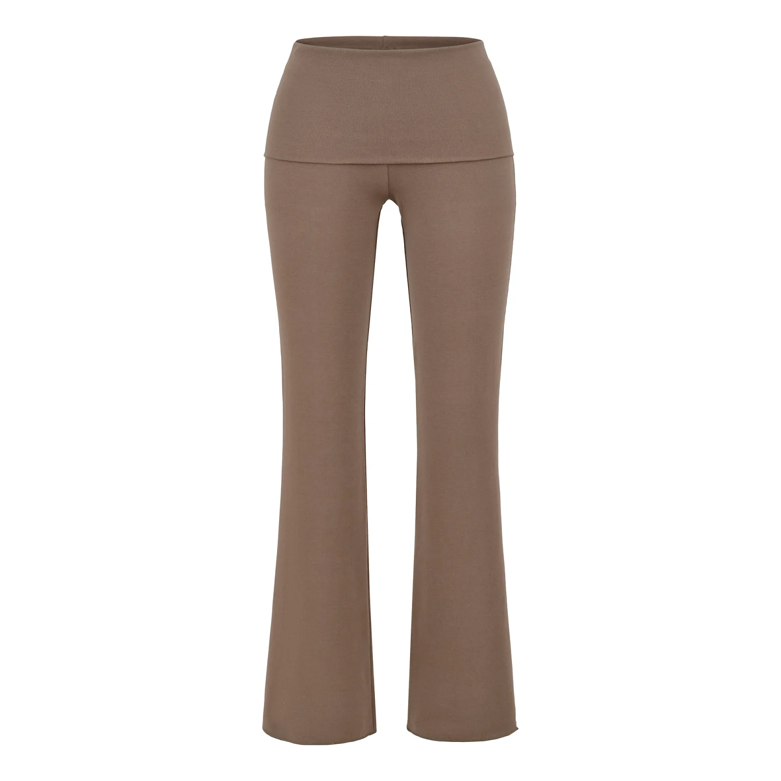 منخفضة الخصر سحابة السراويل النسائية محبوك ثني الطبقات التخسيس بناطيل كاجوال عالية المرونة الشارع Sle لون نقي متوهج الساقين #2