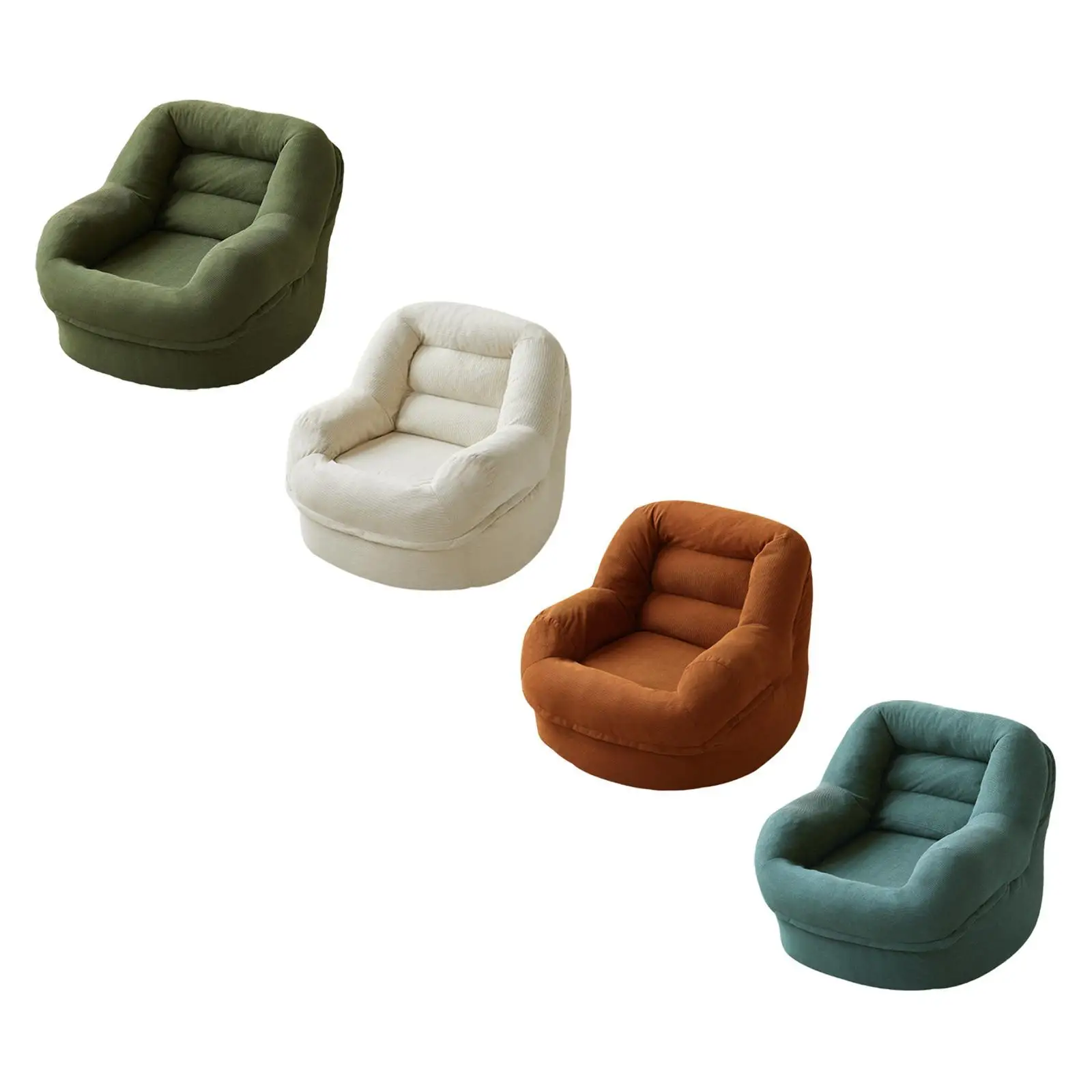 Single Sofa Lazy Leisure Sofa Chair Corduroy Bean Bag Sofa Floor Sofa for Apartment