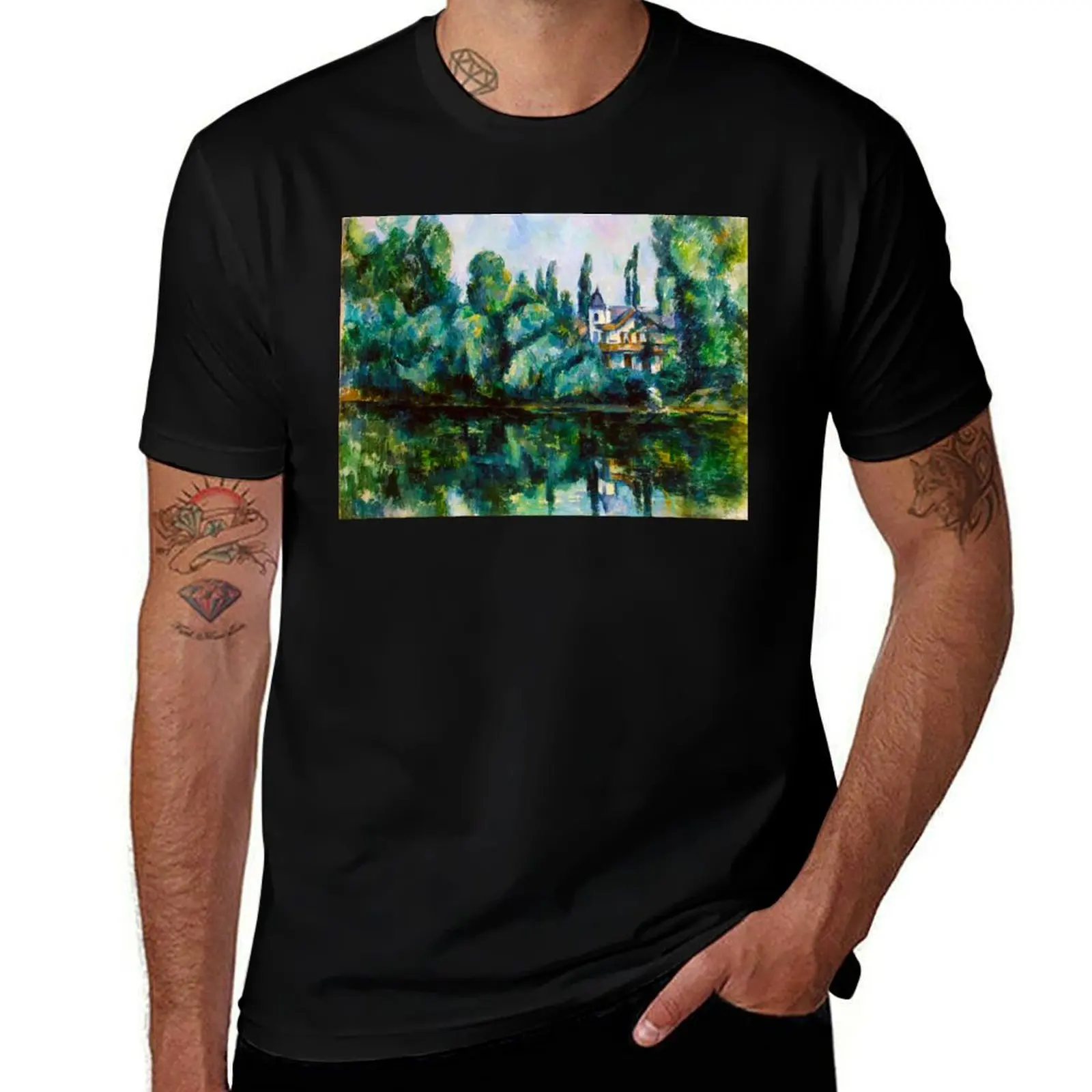 

HD PAUL CEZANNE - The Banks of the Marne T-Shirt Sports Basic Short Sleeve T-Shirt