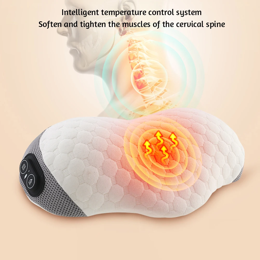 Hot Compress Massage Pillow For Neck Smart Temperature Control Waist Massager Gift For Birthday