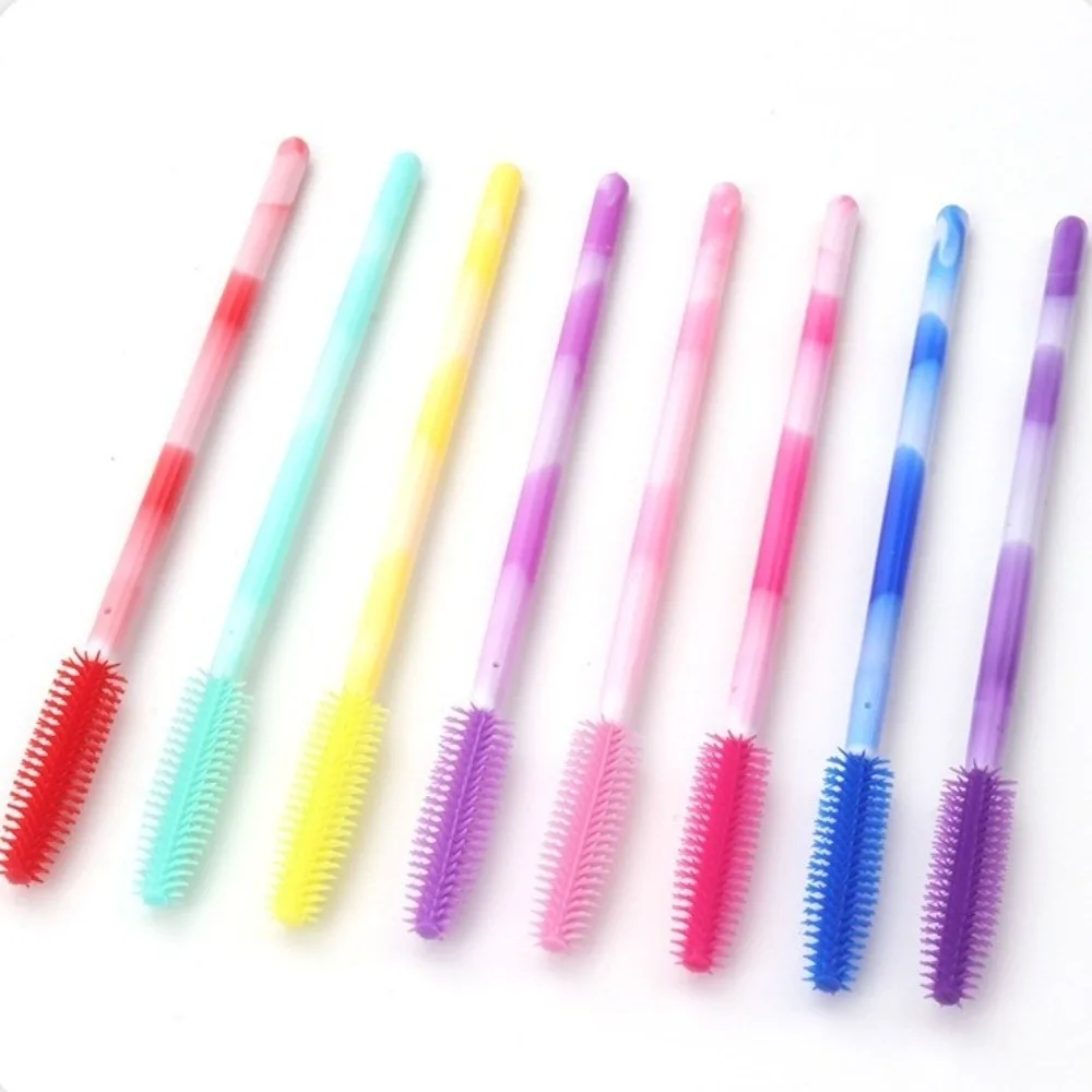 50 pz Usa E Getta Spazzole Per Ciglia Strumenti di Trucco Mascara In Silicone Bacchetta Applicatore Arcobaleno Colore Microbrush Sopracciglio Pettine Kit di Trucco