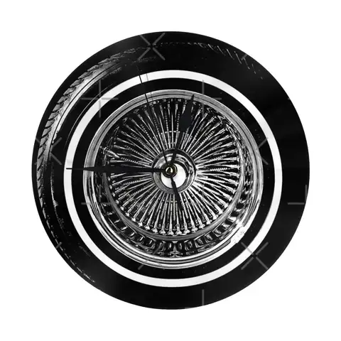 Lowrider 크롬 림 와이어 휠 유압 벽시계 룸 장식 시계 필수 장식품 라운드