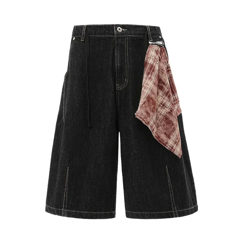 

Summer Men's Clothing Baggy Pants Casual Wear High Street Vintage Light Denim Cropped Straight Leg Mid Rise Trousers