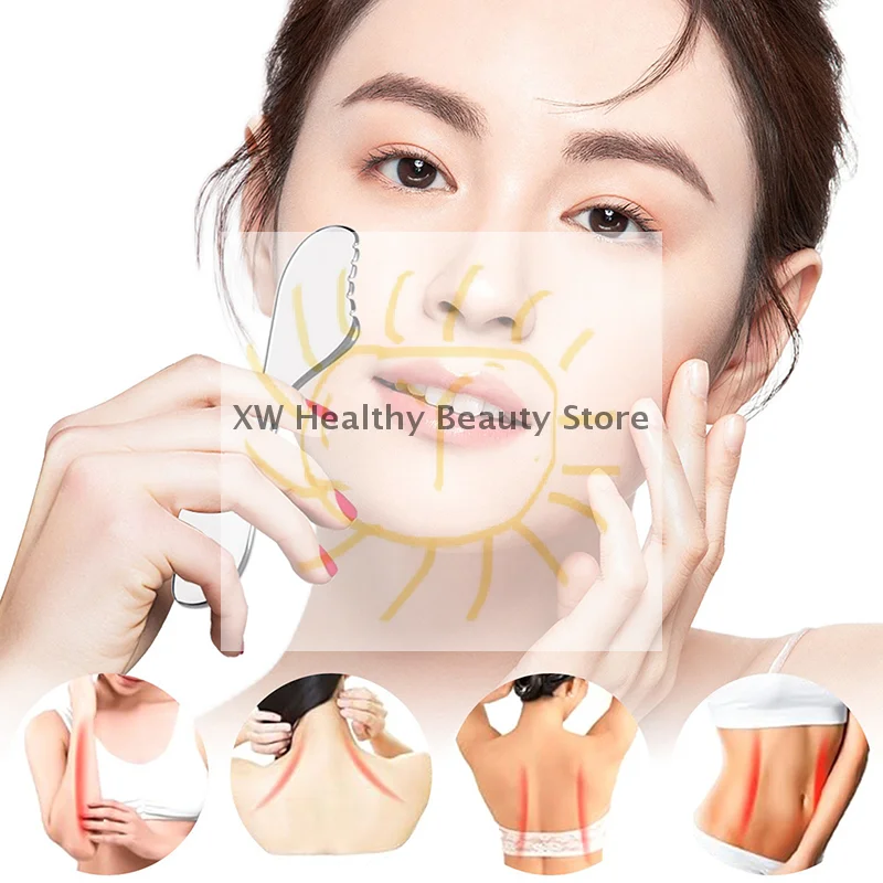 

Stainless Steel Gua Sha Board Scraping Body Massager Facial Lifting For Muscle Relaxing Soft Tissue Reduce Head Neck Back Pain