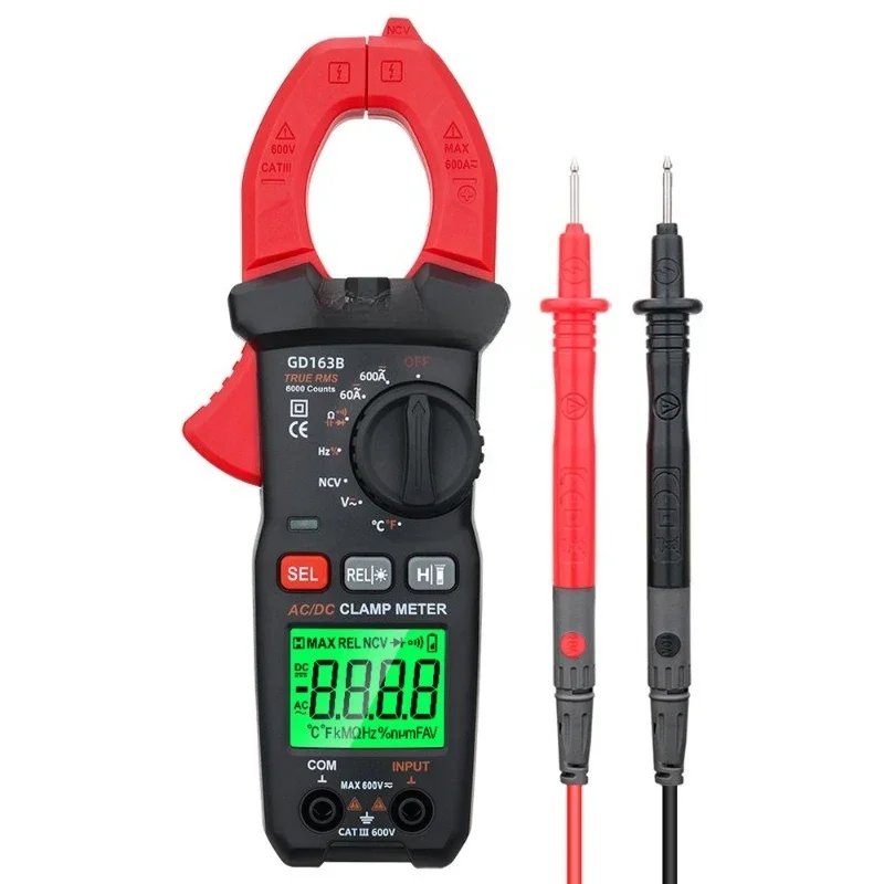 

Clamp meter digital display clamp multimeter AC and DC voltage universal meter electrician clamp digital anti-burn meter