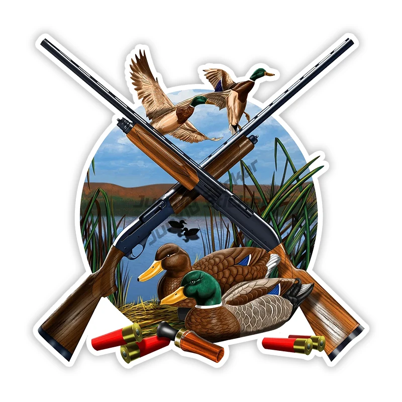 Duck Hunting Self-adhesive Decal Car Sticker Waterproof Auto Decors on Bumper Rear Window Laptop Choose Size