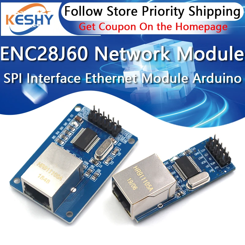 ENC28J60 SPI Interface Network Module Ethernet Module (Mini Version) for Arduino