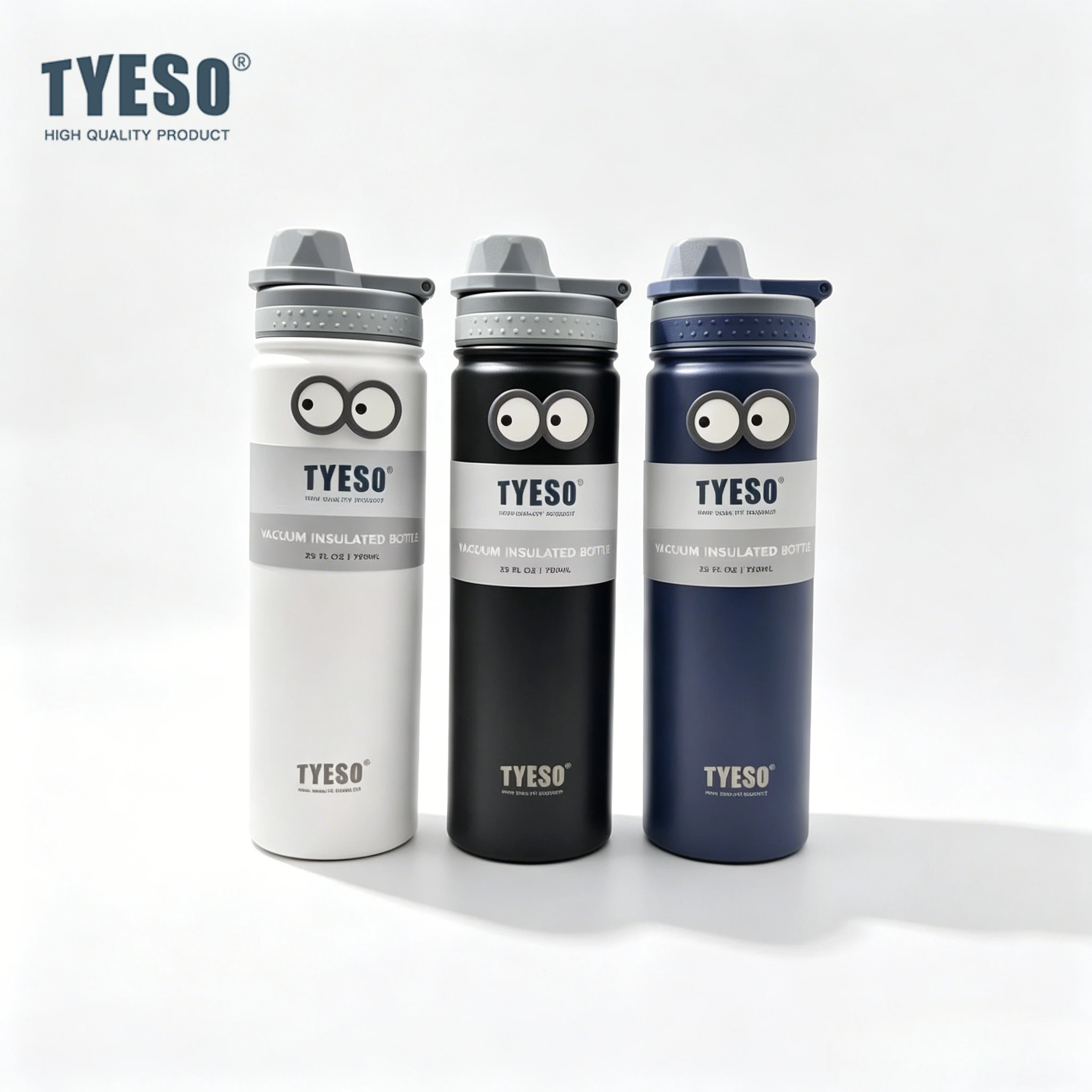 Tyeso 750ML Thermos Bottle with Sticker Eye Stainless Steel Vacuum Flask Travel Cup Insulated Water Bottle Sport Thermal Cup