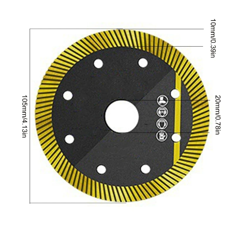 Tarcza tnąca 105m105mm Marmurowe granity Kamienna płytka ceramiczna Metalowa szlifierka kątowa Dropship