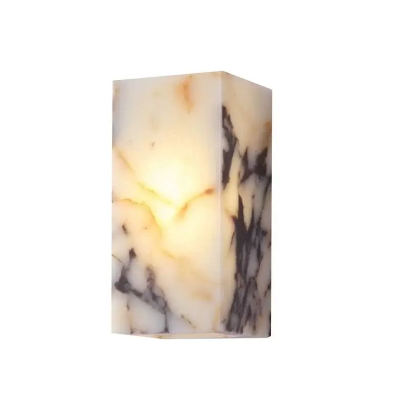 Luxury For Bedroom, Living Room, Bathroom LED Sconce Wall Lamp Black Cuboid Natural Stone High-End Waterproof Design