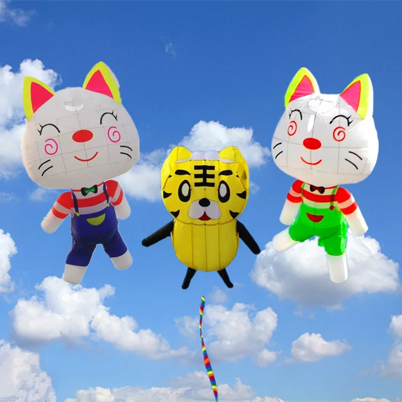 

free shipping 3d inflatable kites pendant large cat kite windsock soft kites cartoon children kite factory 3d professional kites
