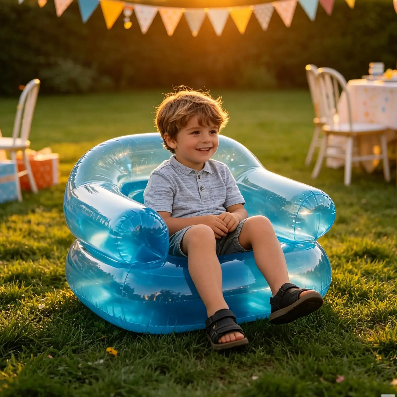 Kids Inflatable Chair Thickened Pvc Waterproof Portable Sofa Blow Up Chairs For Camping Beach Party Pool Indoor Outdoor Swimming