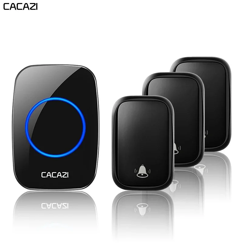 

CACAZI Outdoor Wireless No Battery Required Doorbell Self-powered Transmitter Intelligent Home Call Ring Bell US EU UK AU Plug