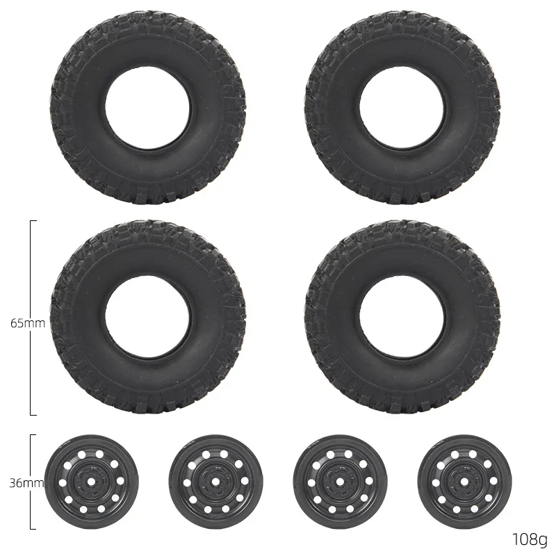 MN D90 MN98 MN99s WPL C14 C24 C24-1 C34 C54 B14 B24 B16 B36 4pcs 65mm Tire Wheel Tyre RC Car Upgrade Parts