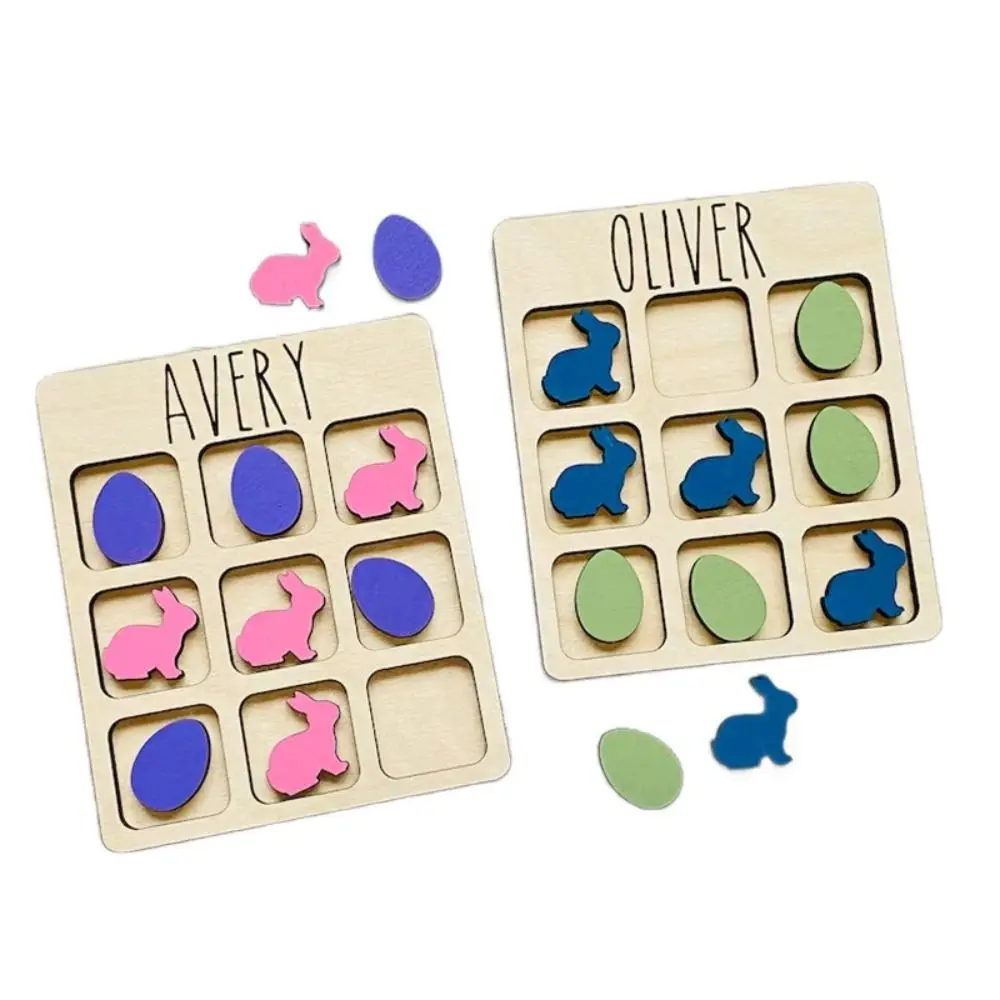 

Family Games 2 Players Tic Tac Toe Board Game Interactive Parent-Child Board Game Banny Montessori XO Chess Board Gifts