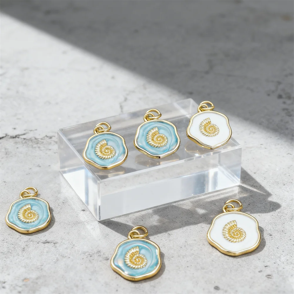 

4 шт. подвески латунная эмаль амоннит подвески кубический цирконий для DIY ювелирные изделия ожерелье браслет повседневная одежда модные аксессуары