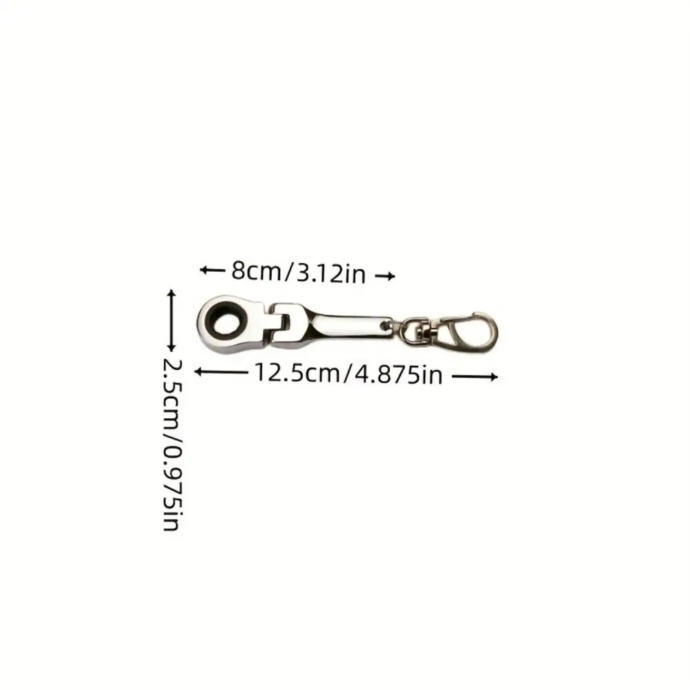 Durable 10mm Ratchet Wrench Metal Adjustable Mini Keychain Keyring Handle Tool Key Chain