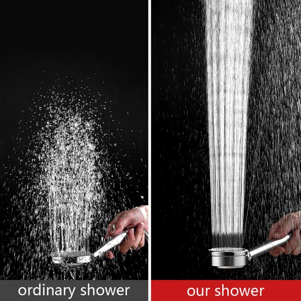 Stainless Steel Shower Head Fall resistant Durable High Pressure Showerhead for Bathroom Handheld Water Saving Shower Set