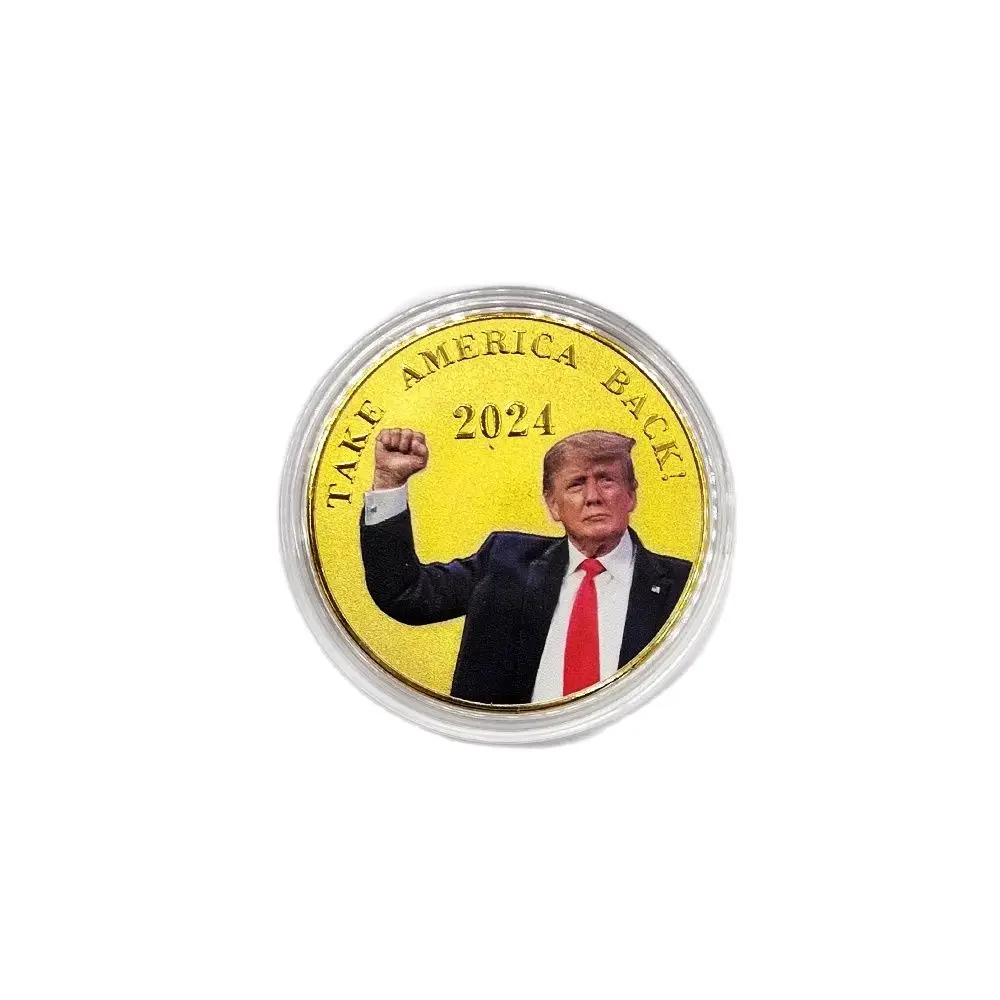 Creative President Trump gold Coin with dedicate  case Collectibles Original Coin Set Souvenir Coins Gifts For Fans