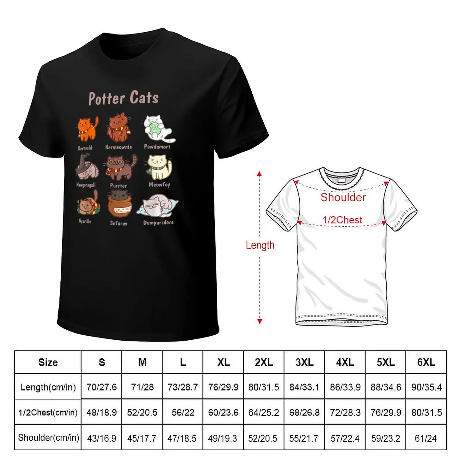 Potter Cats T-Shirt blacks customs design your own designer t shirt men