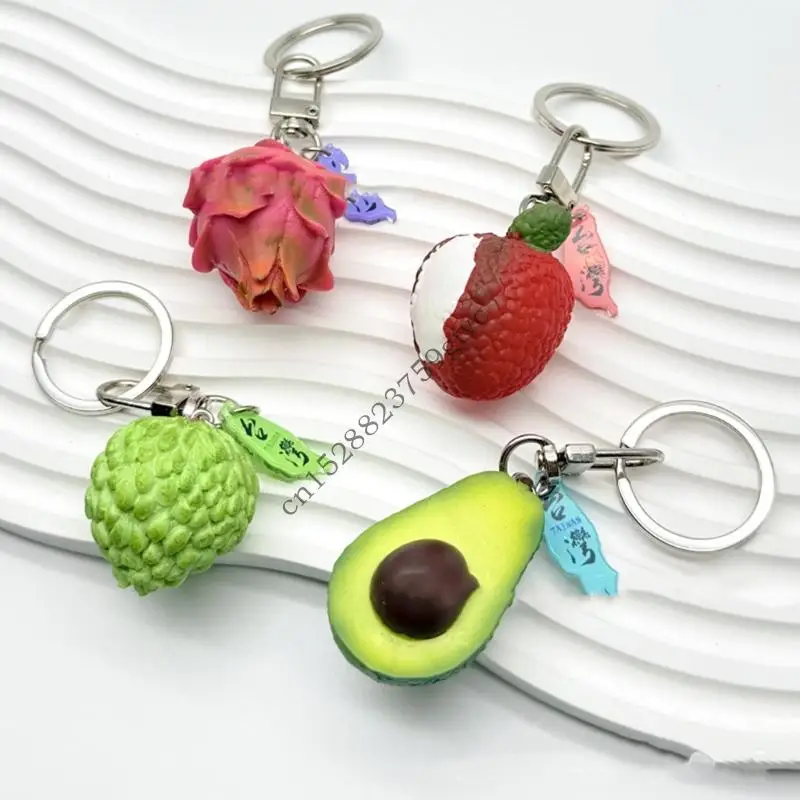 

D0UF Artistic Taiwan Inspired Keychain Avocado Pitaya Design Miniature Backpack Charm Fashionable Daily Decoration