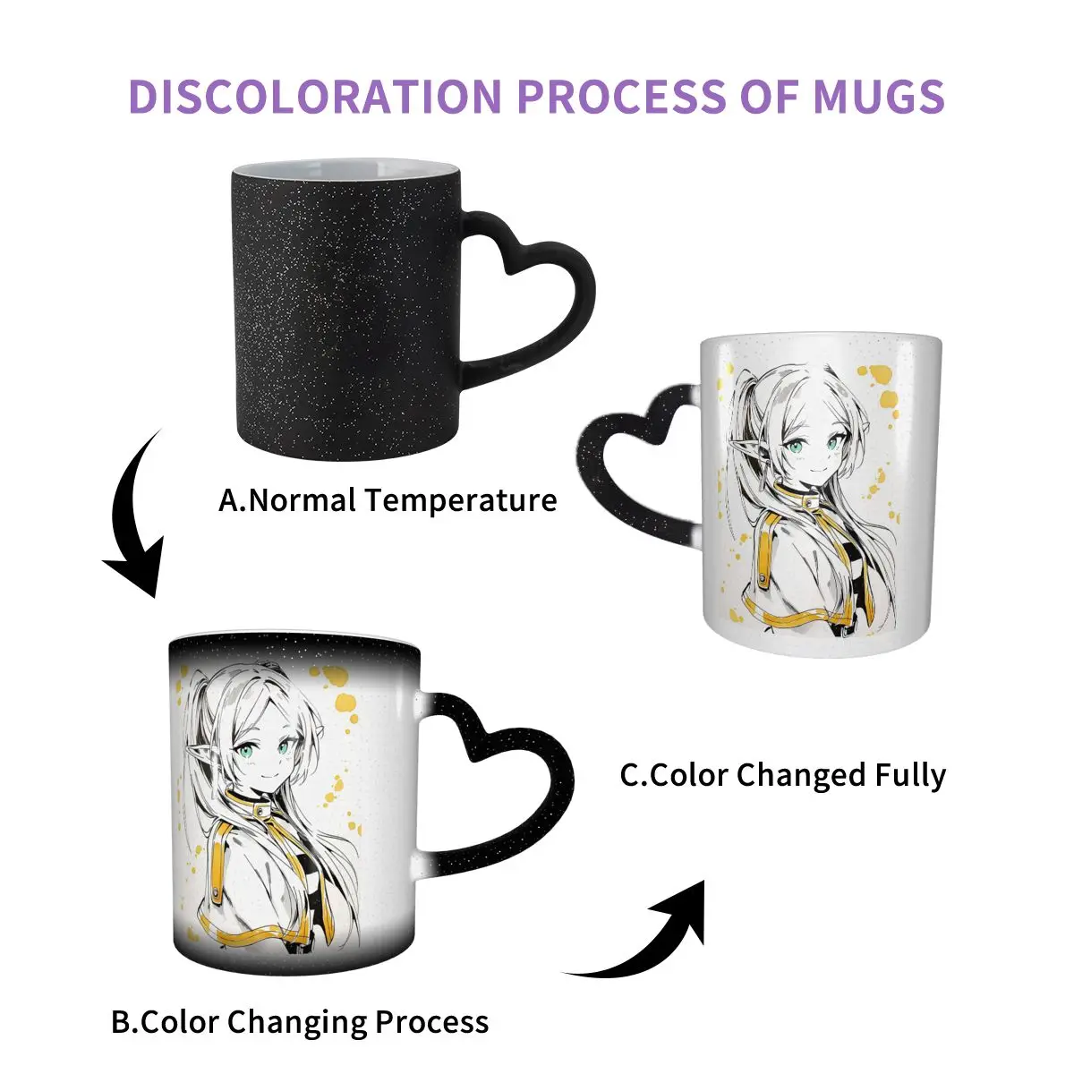 Frieren Beyond Journey's End Anime (11) Mug Funny Ceramic Coffee Cups Tea Mugs Milk Cup Drinkware Gift for Woman Man