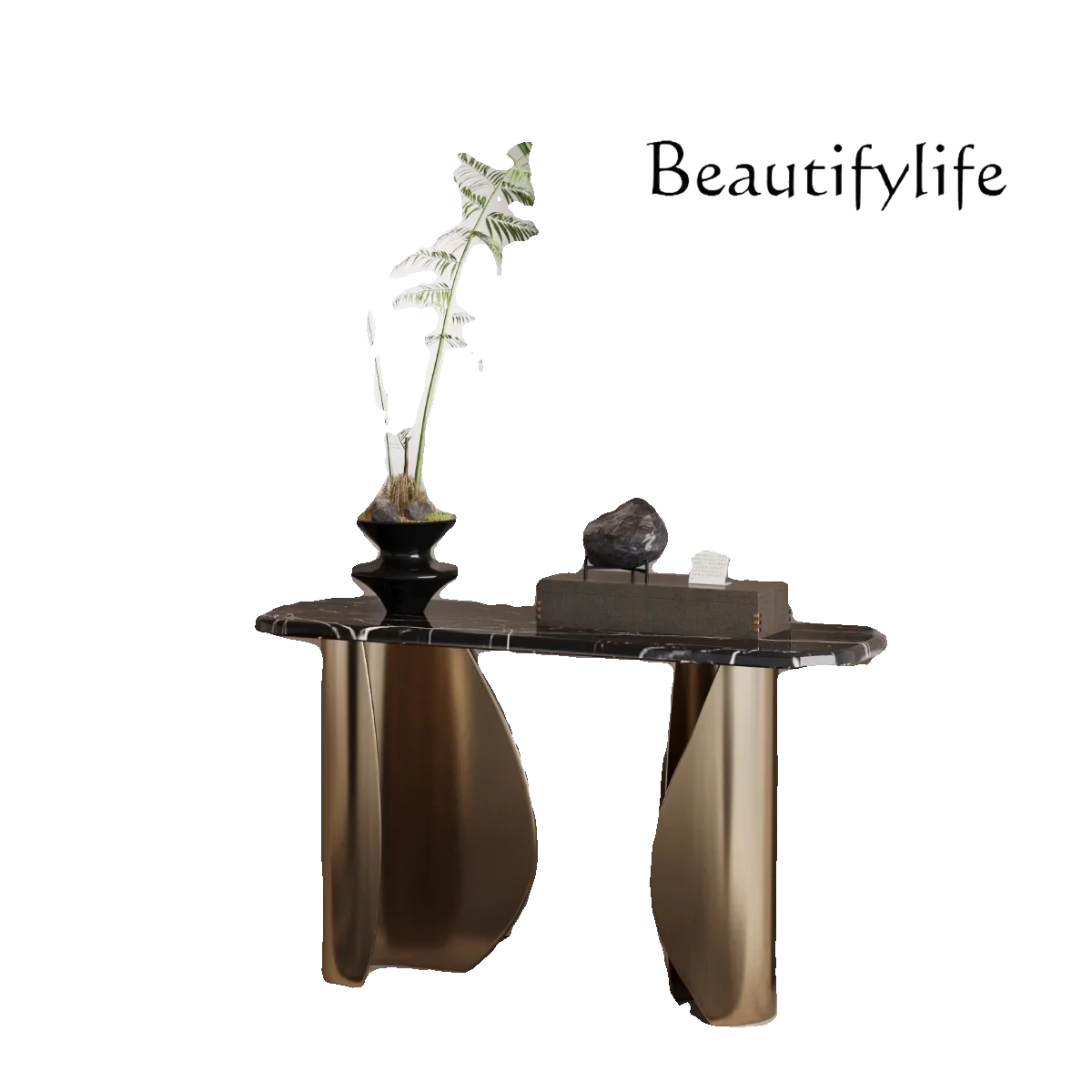 

Nordic high-end marble entrance cabinet household simple narrow table end view table