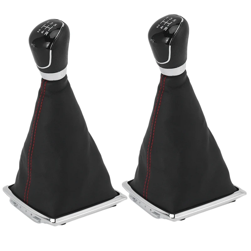 

2X 5 Speed Gear Stick Shift Knob & Dust Boot Cover for Ford Focus MK2 2005-2012