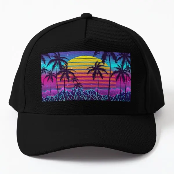 Radiant Sunset Synthwave  Baseball Cap Hat Sun Black Spring  Boys Bonnet  Mens Women Czapka Casquette Solid Color Sport Casual