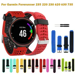 Two-color Silicone Straps For Garmin Forerunner 735XT 235 230 620 630 735 235 Lite Sports Watchband Smart Wrist Band Bracelets