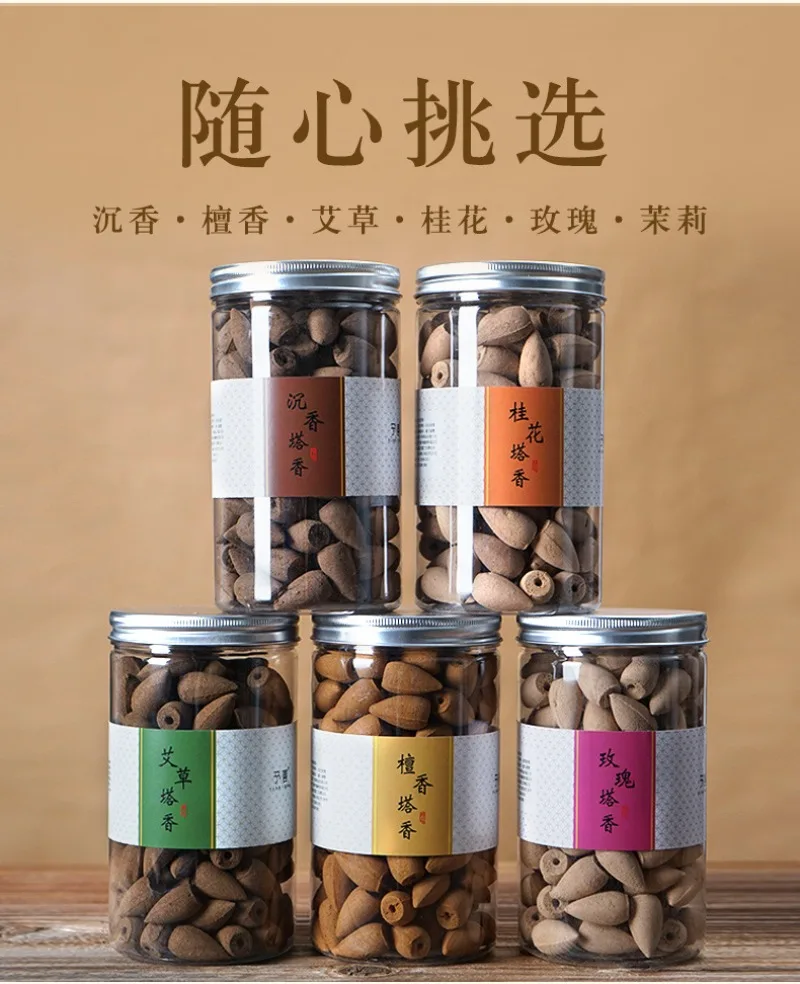 

140pcs Natural Sandalwood Backflow Incense Granules Bulk Pack for Home DecorativeSmoke Effect, RelaxingAromatherapy(Easy to Use)