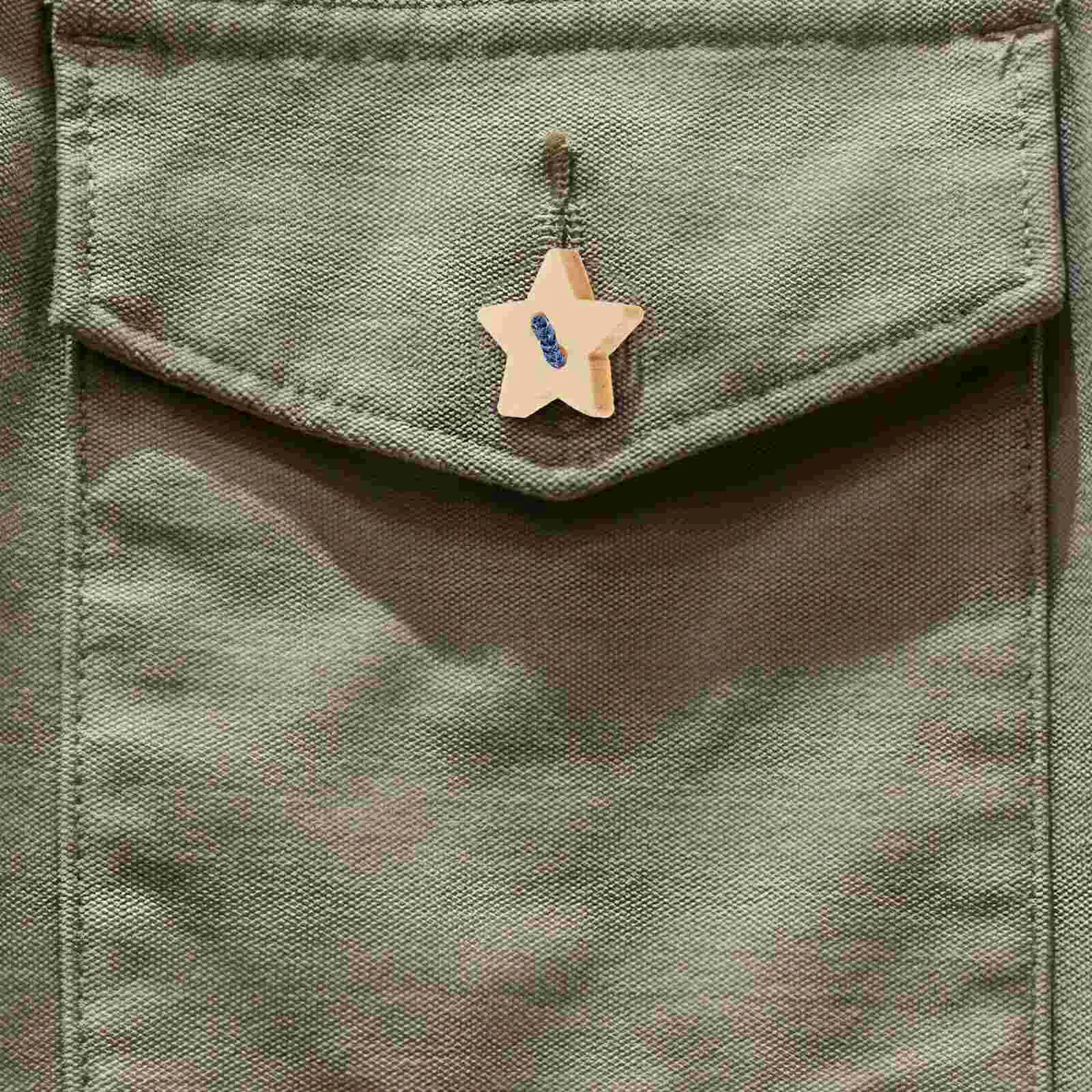 200 Pcs/pack Manual Baby Scrapbook Star of David Button Wooden Buttons for Clothes Embellishments