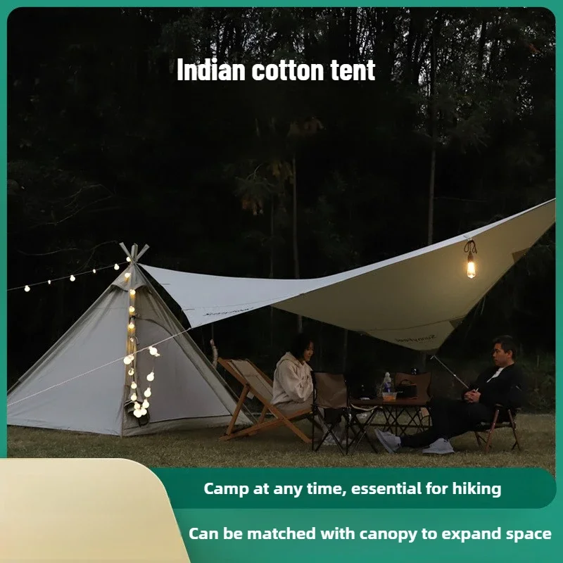 2-4 People Outdoor Camping Tent Friends Party Canopy Camping Sunshade Dish Rhombus Canopy Indian Cotton Tent