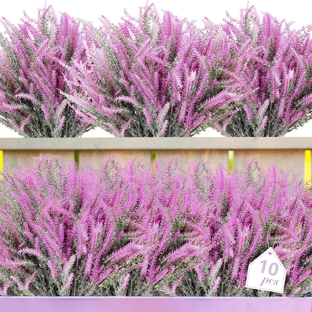 

3Pcs Artificial Flowers 1 Bundle Romantic Provence Lavender Plastic Wedding Decorative Vase For Home Room Decor Grain Fake Plant