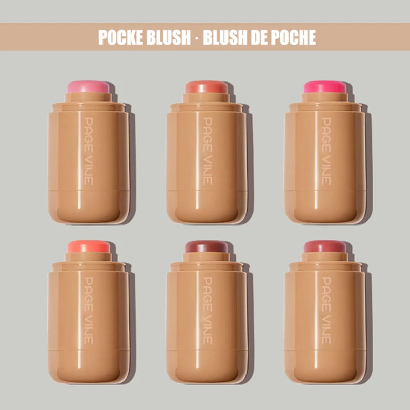 3-em-1 blush mágico vara bochecha lábio matizado hidratante blush vara de seda iluminar blush creme blush cosméticos tubos contorno fosco