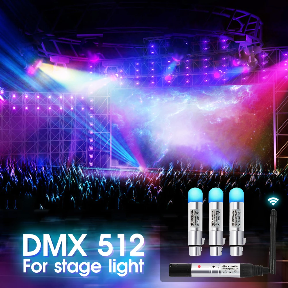 

DMX512 2.4G Wireless Transmitter Light Control DMX Wireless Receiver Communication Distance 300m for PAR Light Party Stage Light