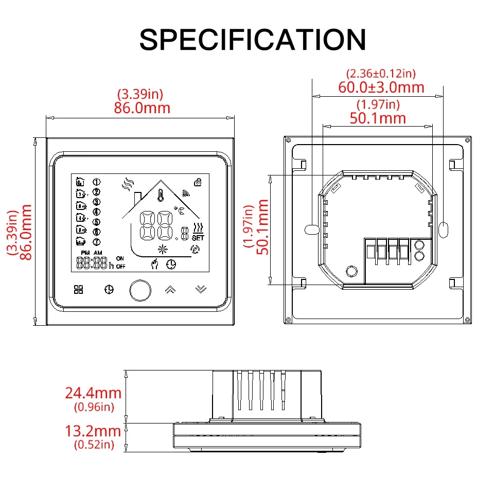 Smart WiFi Thermostat Temperature Controller Water Electric Warm Floor Heating Water Gas Boiler Works with Echo Google Home Tuya