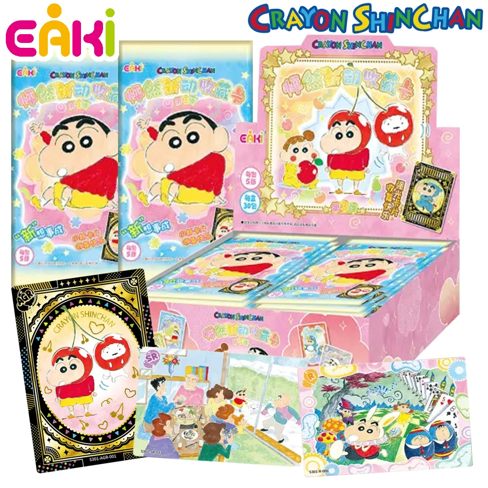

EAKI Genuine Crayon Shin-chan Rare Limited High Quality Popular Cards Humorous and Warm Daily Anime Character Cards Kids Gifts
