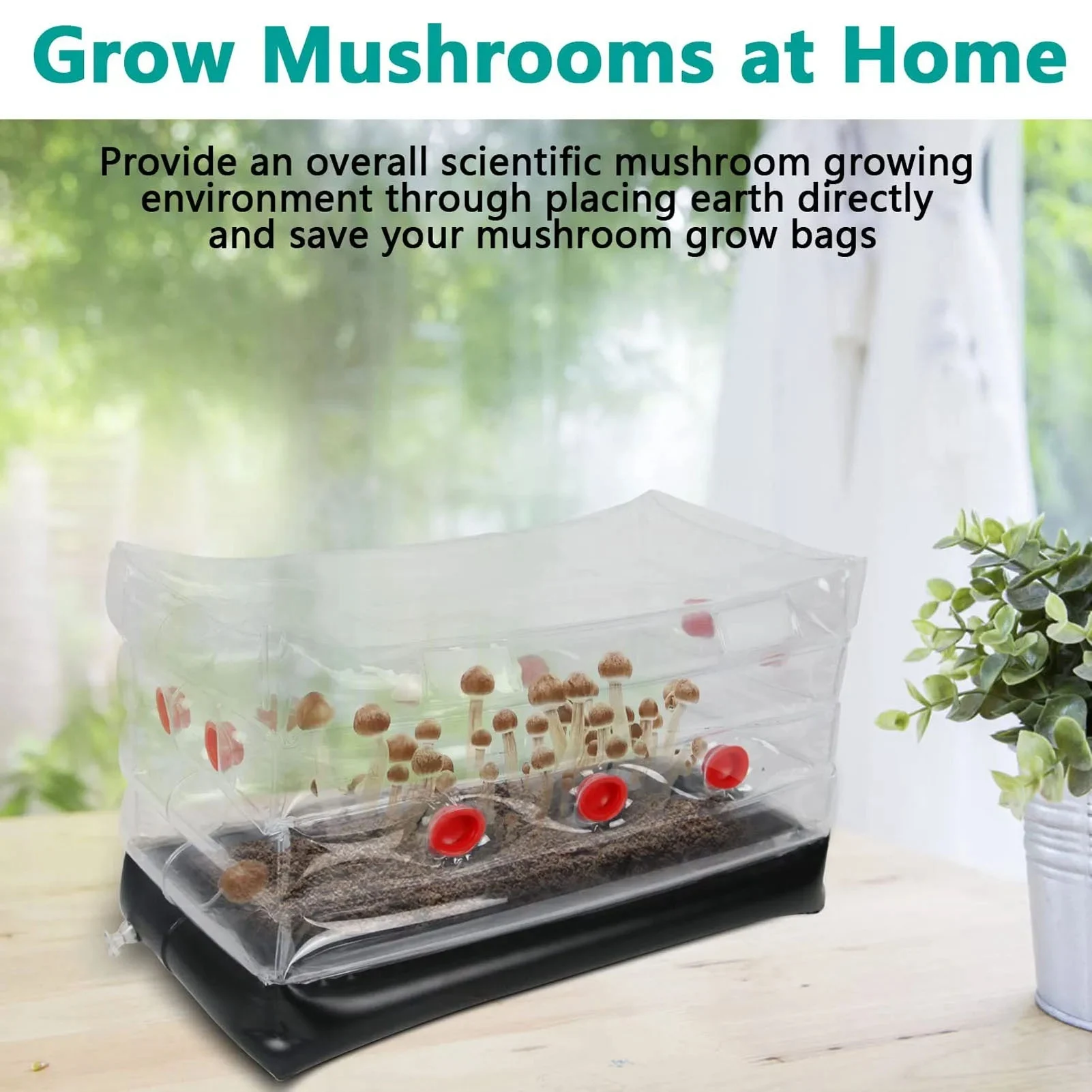 Mushroom Monotub Kit Home Inflatable Mushroom Grow Kit Portable Inflatable Mushroom Nursery Ventilator Mushroom Monotub Kit