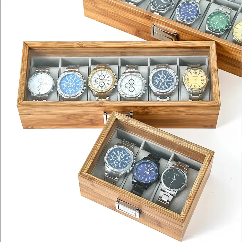 New Style Environmental Protection Bamboo Watch Box Fashionable Chinese style Watch Storage Case Jewelry display Holiday gift image 2