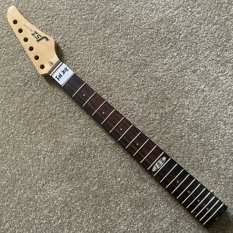 

FN208 Mini Electric Guitar Short Scales Length Semi Finishing Guitar Neck 22 Frets 654 Scales Maple+Rosewood DIY Replace USE