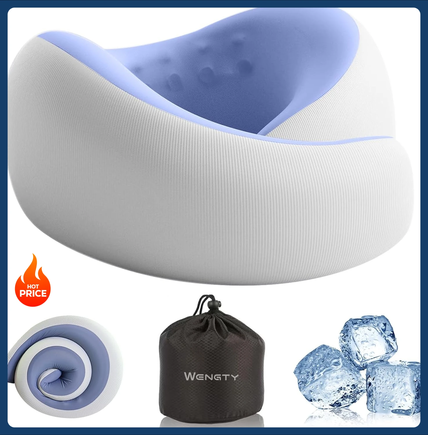 

[New Arrival!]Travel Neck Pillow, Memory Foam Travel Neck Pillow,Neck Support for Airplane Pillow, Smooth & Cooling Fabric Memor