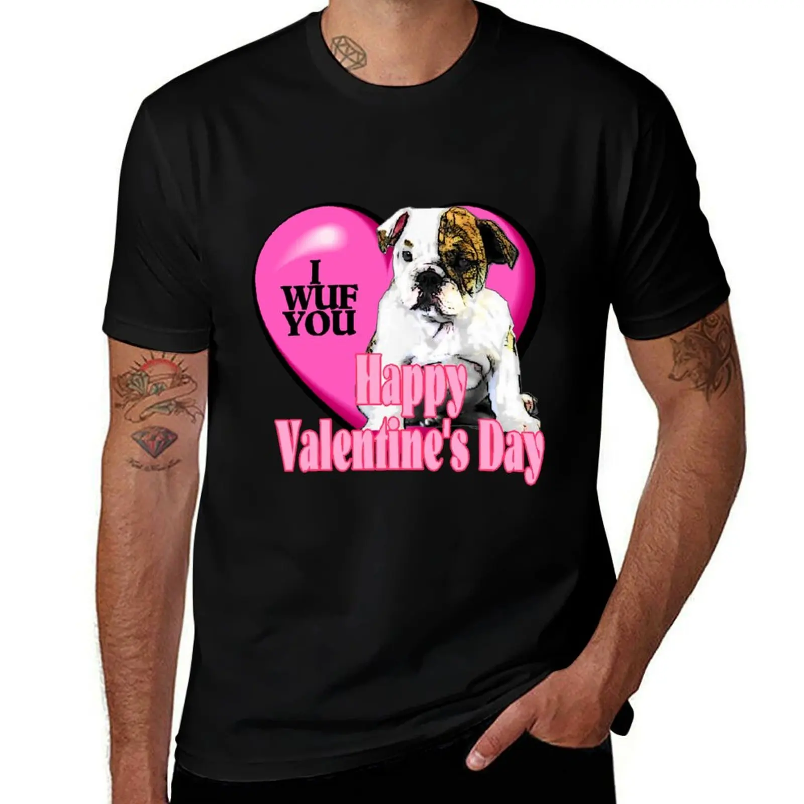 

English Bulldog Valentines Day Gifts T-Shirt blue archive valentines clothes t shirts for men pack