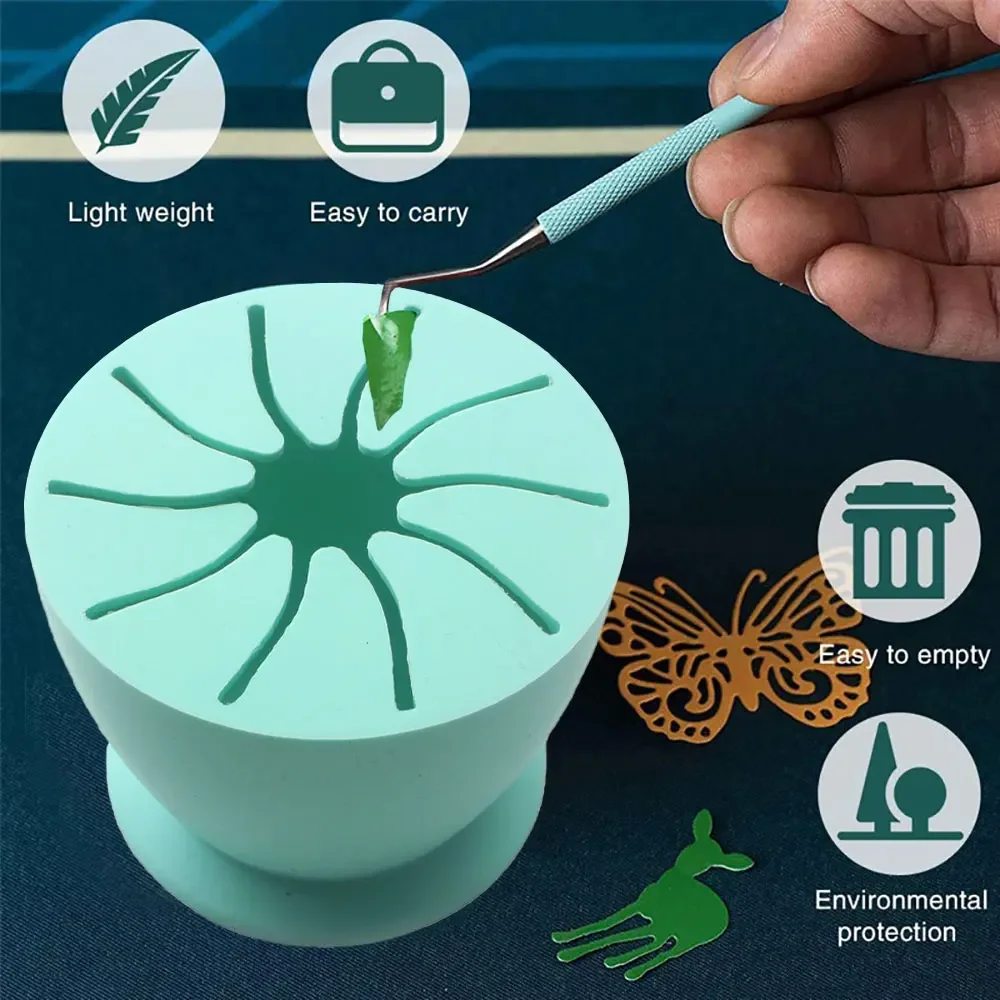 Silicone World Desktop Garbage Collection Box Vinyl Scrap Collector with Suction Cup Silicone Storage Ball Waste Box Garbage Can