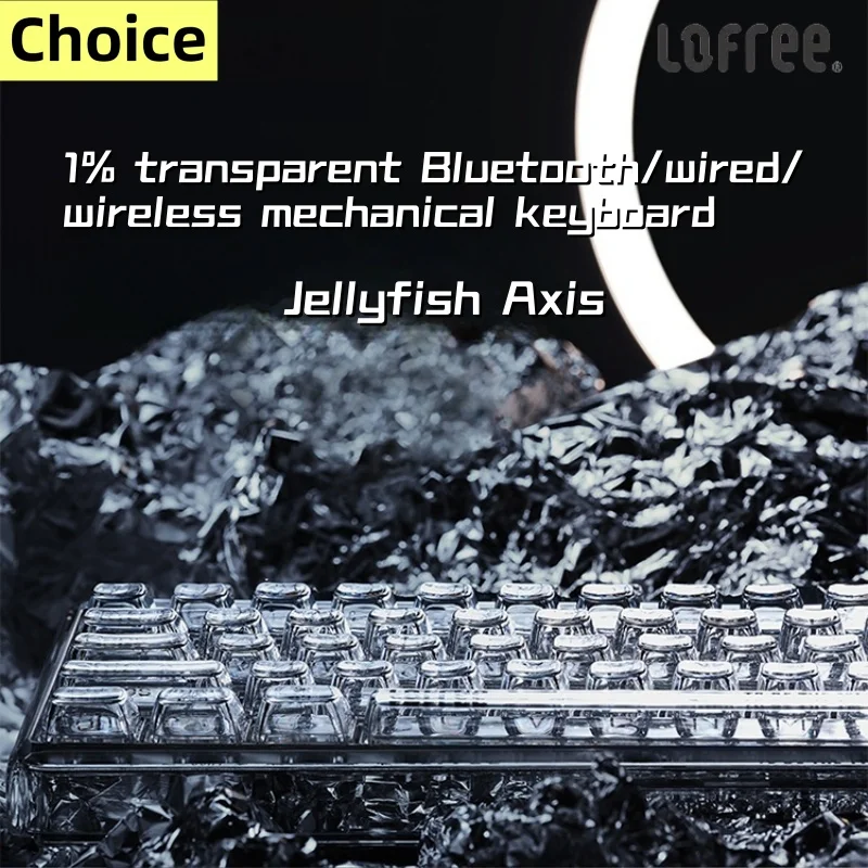 LOFREE 1% transparent Bluetooth keyboard,Wired/Wireless 2000mAh RGB female high appearance office/game/computer/iPad keyboard