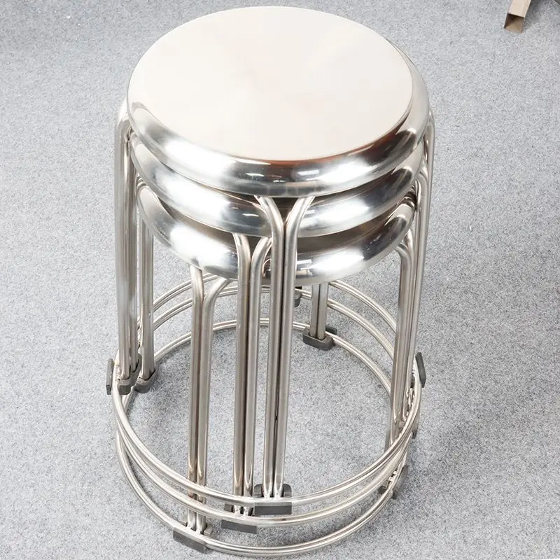Dining Stool for Household Use Stackable Reinforced Thickened Round Stool Minimalist Low Stool Banquet Chairs Iron Dining Stools