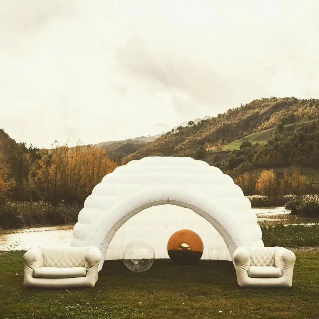 Giant Inflatable Tent Igloo Dome Bubble Structure For Event Decor Parties Festivals LED Light Up Shelter Photo Booth Backdrop