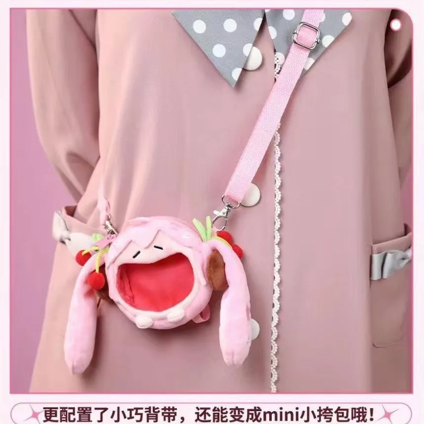 Mini sac à bandoulière en peluche Anime, Hatsune ku, Sakura rose, figurine Kawaii, sac à casque, poche à monnaie, cadeaux d'hectare, version Q, 10x13cm